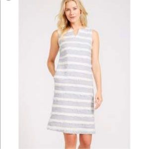 J. MCLAUGHLIN Arroyo fringe striped linen blend casual dress size large beach